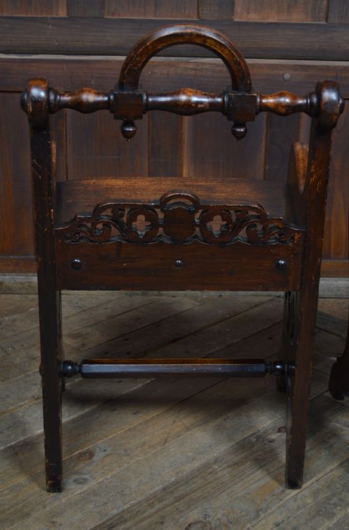 PAIR OF VICTORIAN OAK HALL CHAIRS - ADDITIONAL PHOTO 15