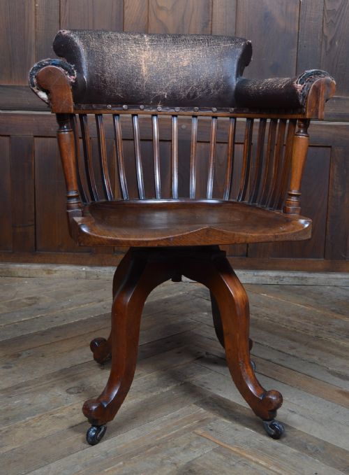 EDWARDIAN REVOLVING DESK CHAIR - ADDITIONAL PHOTO 3