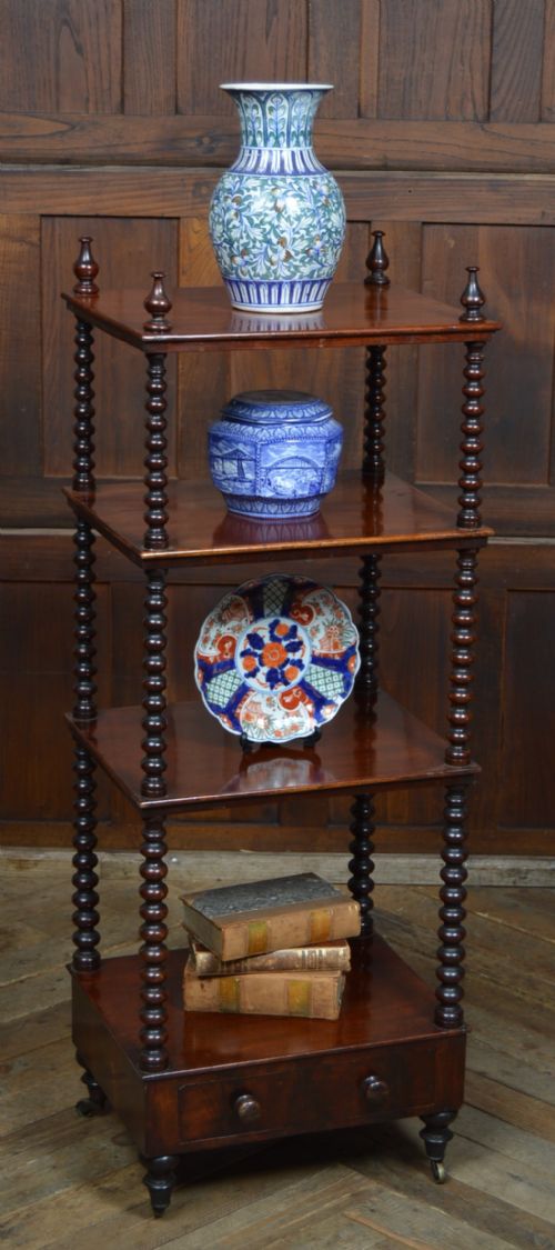 VICTORIAN FOURTIER MAHOGANY WHATNOT - ADDITIONAL PHOTO 1