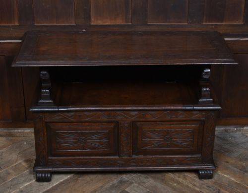 EDWARDIAN MONK'S BENCH HALL SEAT SETTLE - ADDITIONAL PHOTO 7