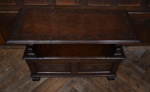EDWARDIAN MONK'S BENCH HALL SEAT SETTLE - ADDITIONAL PHOTO 8