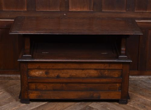 EDWARDIAN MONK'S BENCH HALL SEAT SETTLE - ADDITIONAL PHOTO 12