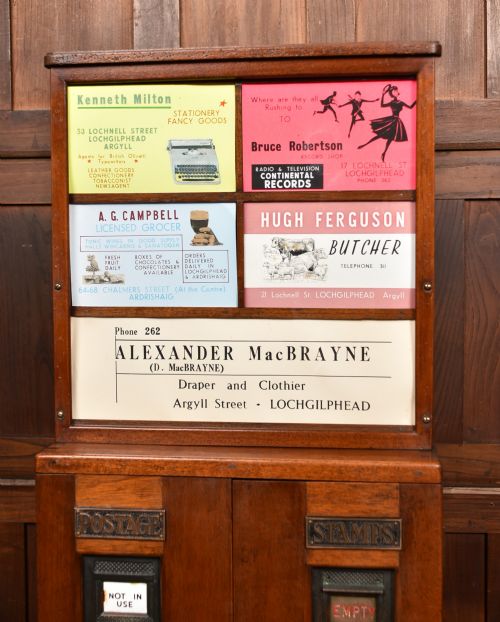 VINTAGE MAHOGANY POST BOX AND STAMP VENDING MACHINE - ADDITIONAL PHOTO 3