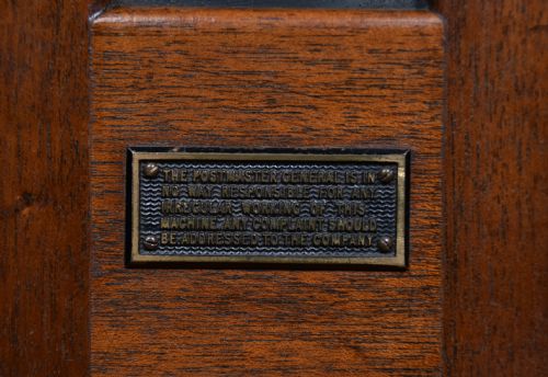 VINTAGE MAHOGANY POST BOX AND STAMP VENDING MACHINE - ADDITIONAL PHOTO 9