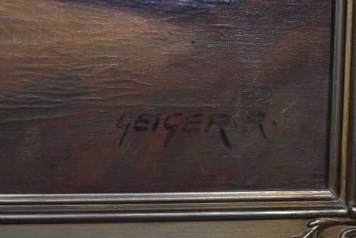 OIL ON CANVAS BY RICHARD GEIGER COMMEDIA DELL'ARTE - ADDITIONAL PHOTO 7