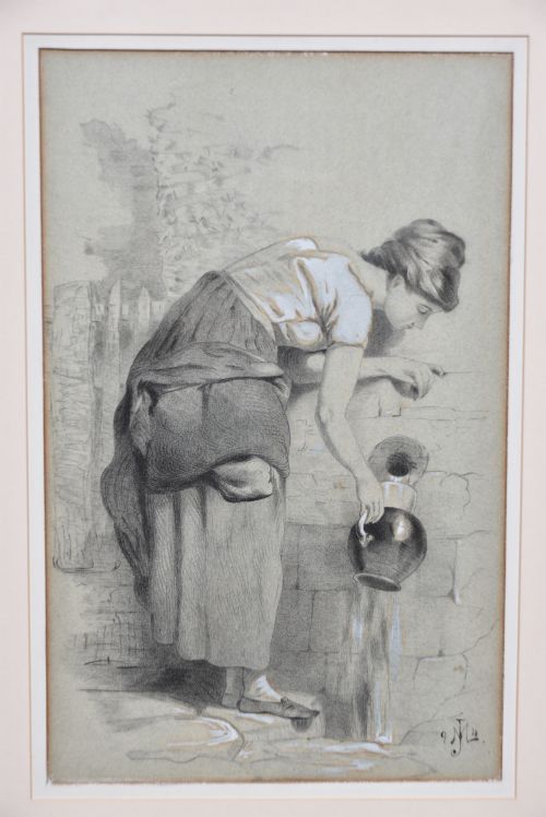 19TH CENTURY SCHOOL CHARCOAL PORTRAIT - ADDITIONAL PHOTO 2