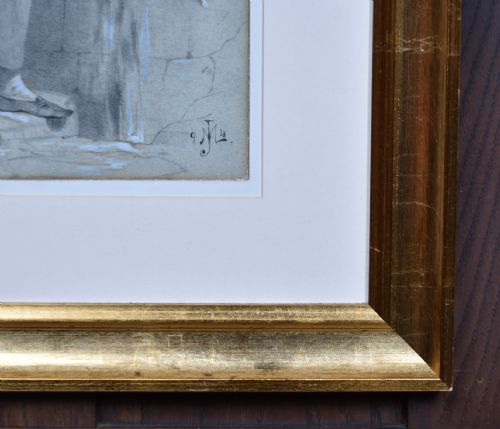 19TH CENTURY SCHOOL CHARCOAL PORTRAIT - ADDITIONAL PHOTO 6