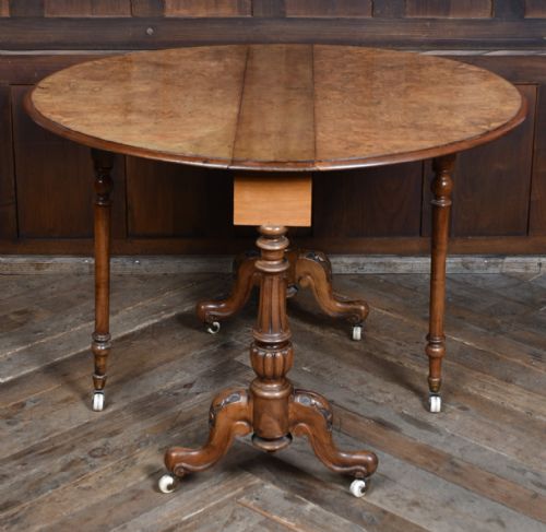 VICTORIAN BURR WALNUT SUTHERLAND TABLE - ADDITIONAL PHOTO 7