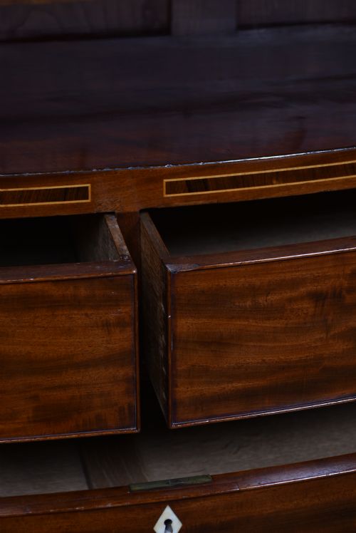 MAHOGANY BOWFRONT CHEST OF DRAWERS - ADDITIONAL PHOTO 8
