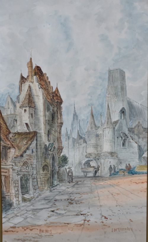 MALINES BY J DEBAUENAUX PAINTING - ADDITIONAL PHOTO 1