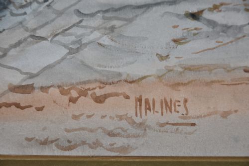 MALINES BY J DEBAUENAUX PAINTING - ADDITIONAL PHOTO 4
