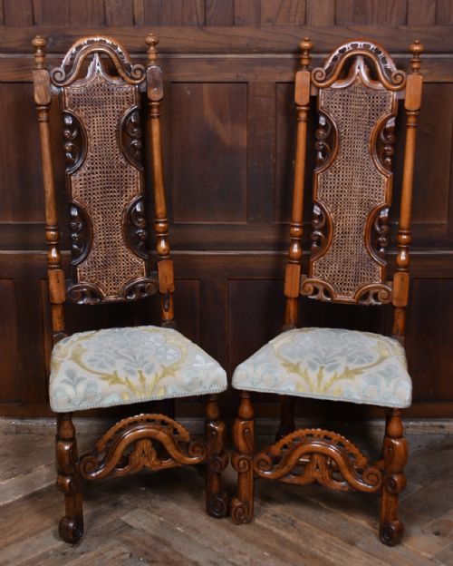 pair of dutch walnut hall chairs - CATEGORY: ANTIQUE CHAIRS - DATED 19TH CENTURY