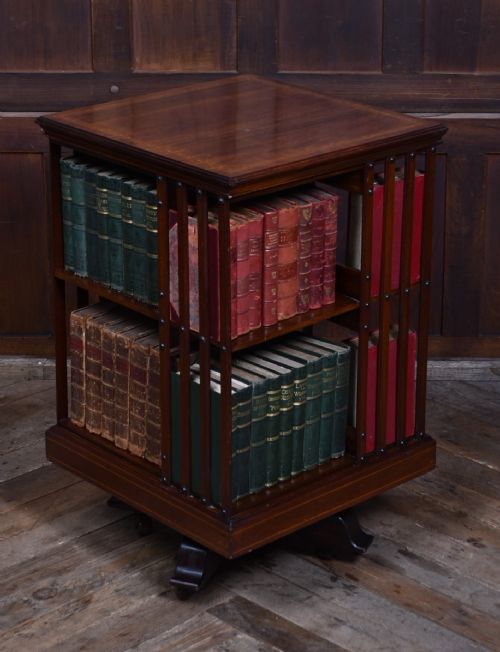 EDWARDIAN MAHOGANY REVOLVING BOOKCASE - ADDITIONAL PHOTO 1