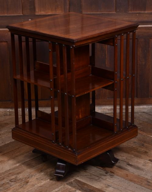 edwardian mahogany revolving bookcase - CATEGORY: ANTIQUE BOOKCASES - DATED EDWARDIAN