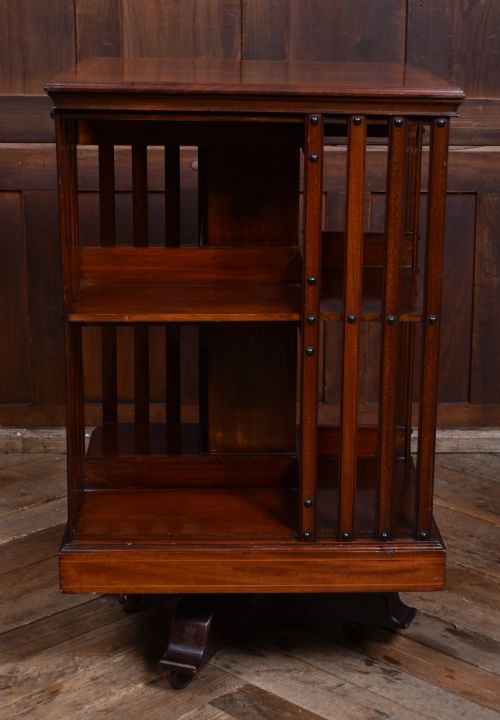 EDWARDIAN MAHOGANY REVOLVING BOOKCASE - ADDITIONAL PHOTO 2