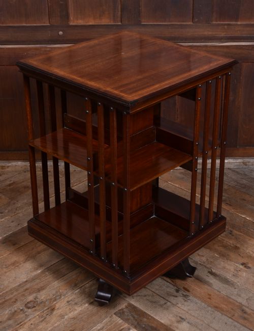 EDWARDIAN MAHOGANY REVOLVING BOOKCASE - ADDITIONAL PHOTO 3