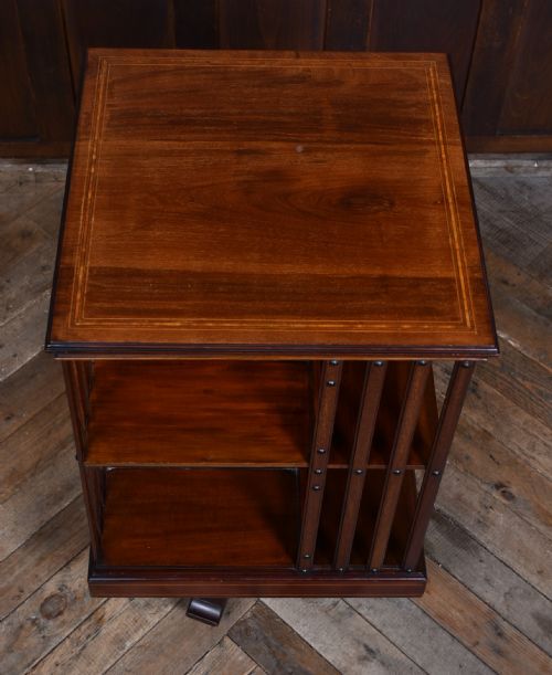 EDWARDIAN MAHOGANY REVOLVING BOOKCASE - ADDITIONAL PHOTO 5