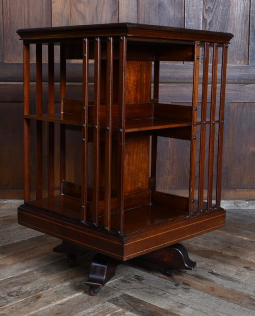 EDWARDIAN MAHOGANY REVOLVING BOOKCASE - ADDITIONAL PHOTO 9