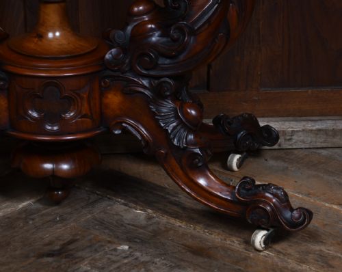 VICTORIAN BURR WALNUT FOLDOVER GAMES TABLE - ADDITIONAL PHOTO 5