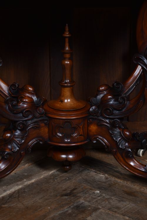 VICTORIAN BURR WALNUT FOLDOVER GAMES TABLE - ADDITIONAL PHOTO 6
