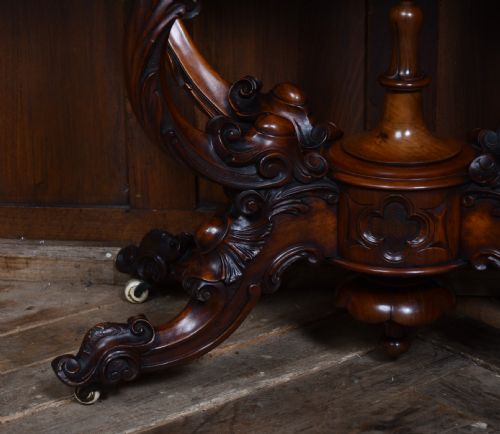 VICTORIAN BURR WALNUT FOLDOVER GAMES TABLE - ADDITIONAL PHOTO 7