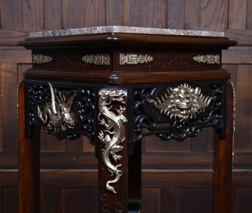 CHINESE MARBLE TOP PLANT STAND - ADDITIONAL PHOTO 3