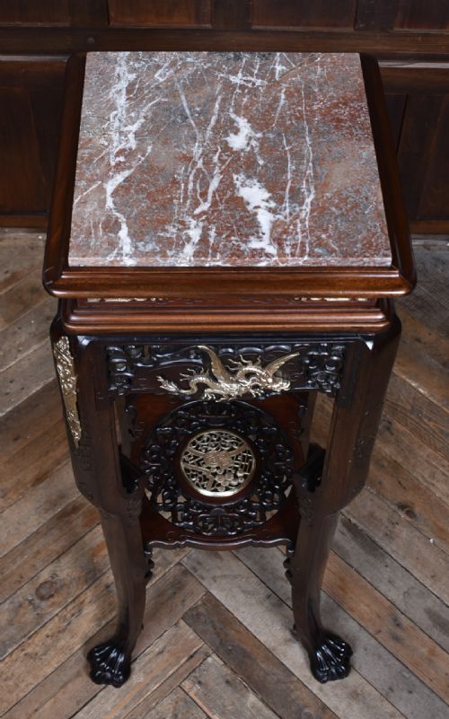 CHINESE MARBLE TOP PLANT STAND - ADDITIONAL PHOTO 11