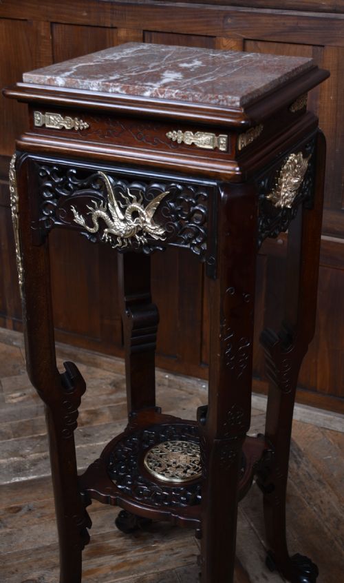 CHINESE MARBLE TOP PLANT STAND - ADDITIONAL PHOTO 16