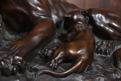 A VANNETTI BRONZE TIGER AND CUBS - ADDITIONAL PHOTO 8