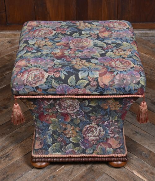 VICTORIAN FLORAL OTTOMAN STOOL - ADDITIONAL PHOTO 5