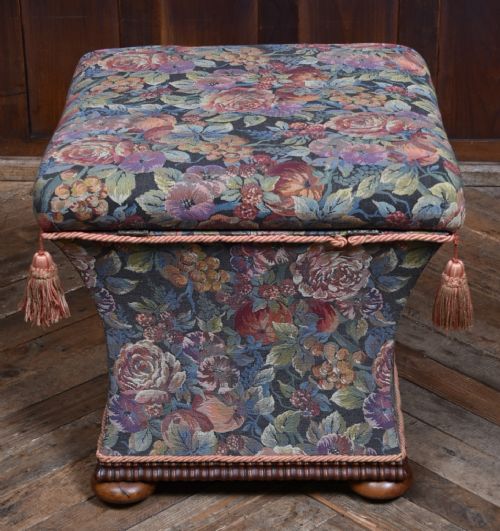 VICTORIAN FLORAL OTTOMAN STOOL - ADDITIONAL PHOTO 8