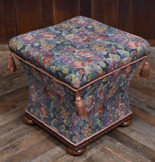 VICTORIAN FLORAL OTTOMAN STOOL - ADDITIONAL PHOTO 9