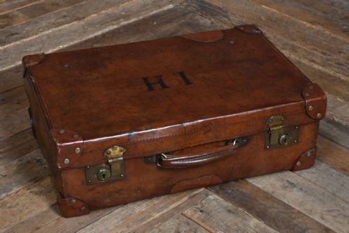 edwardian leather travel case - CATEGORY: ANTIQUE MISCELLANEOUS - DATED EDWARDIAN