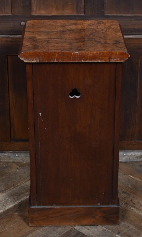 VICTORIAN BURR WALNUT POT CUPBOARD BEDSIDE CABINET - ADDITIONAL PHOTO 7