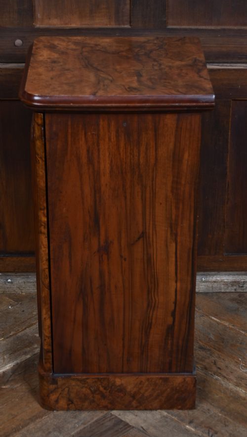 VICTORIAN BURR WALNUT POT CUPBOARD BEDSIDE CABINET - ADDITIONAL PHOTO 8