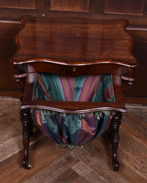 VICTORIAN ROSEWOOD WORK TABLE - ADDITIONAL PHOTO 6