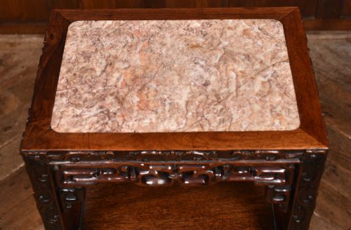 CHINESE PLANT VASE MARBLE TOP STAND - ADDITIONAL PHOTO 3