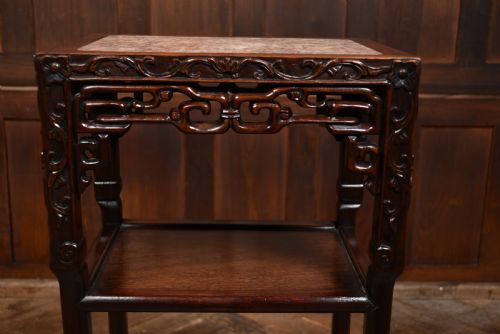 CHINESE PLANT VASE MARBLE TOP STAND - ADDITIONAL PHOTO 4