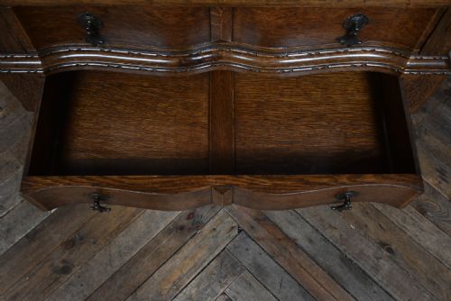 EDWARDIAN OAK BUREAU - ADDITIONAL PHOTO 4