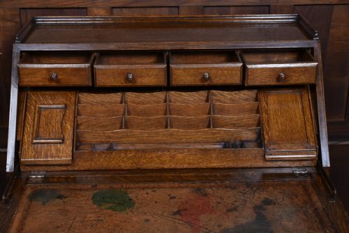 EDWARDIAN OAK BUREAU - ADDITIONAL PHOTO 9