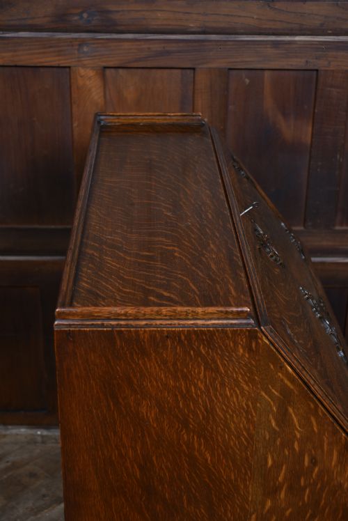 EDWARDIAN OAK BUREAU - ADDITIONAL PHOTO 11