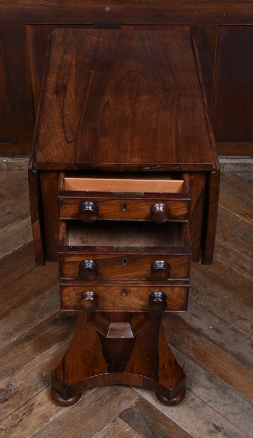 VICTORIAN ROSEWOOD DROP LEAF TABLE - ADDITIONAL PHOTO 9