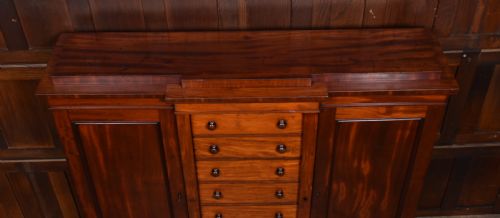 VICTORIAN MAHOGANY WELLINGTON CHEST WITH SIDE CUPBOARDS - ADDITIONAL PHOTO 2