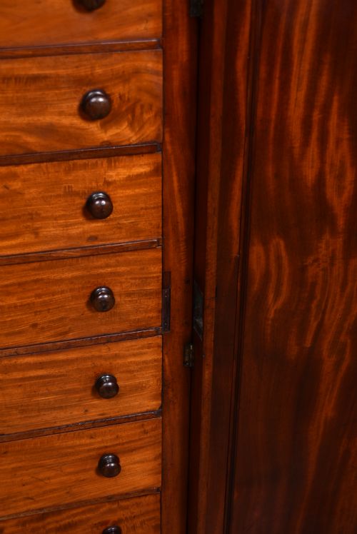 VICTORIAN MAHOGANY WELLINGTON CHEST WITH SIDE CUPBOARDS - ADDITIONAL PHOTO 10
