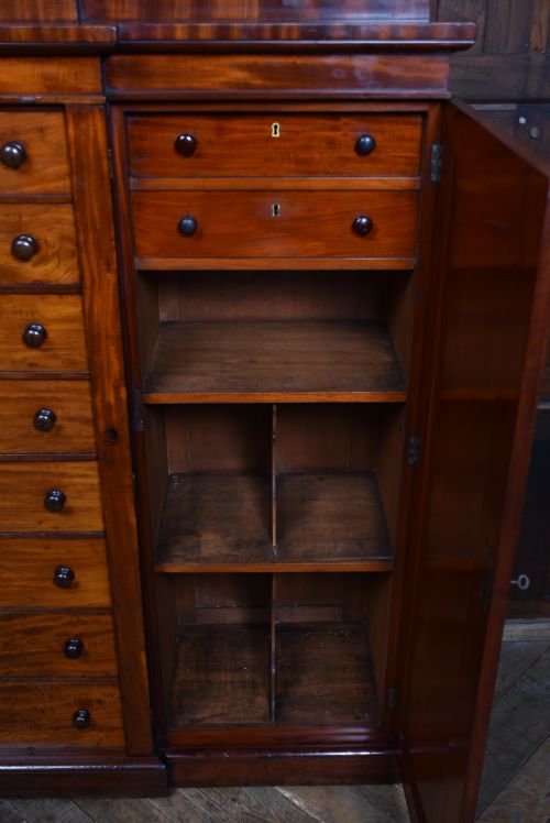 VICTORIAN MAHOGANY WELLINGTON CHEST WITH SIDE CUPBOARDS - ADDITIONAL PHOTO 14