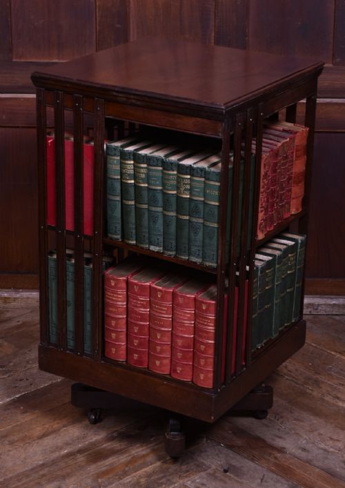 EDWARDIAN MAHOGANY REVOLVING BOOKCASE - ADDITIONAL PHOTO 1