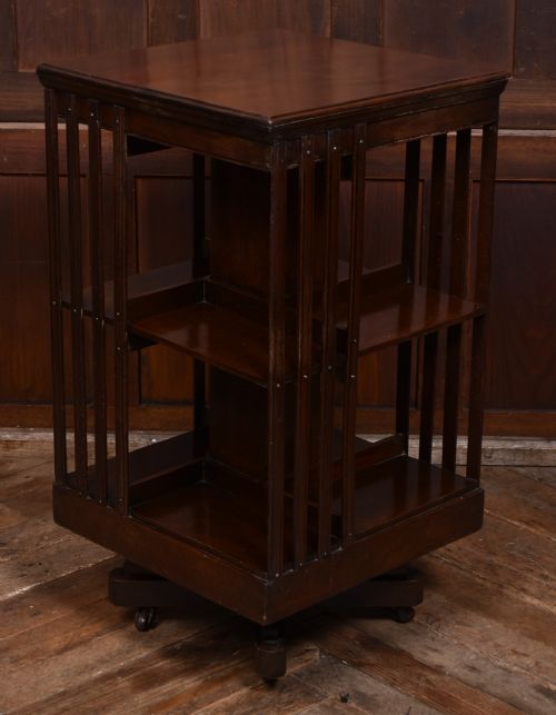 EDWARDIAN MAHOGANY REVOLVING BOOKCASE - ADDITIONAL PHOTO 2