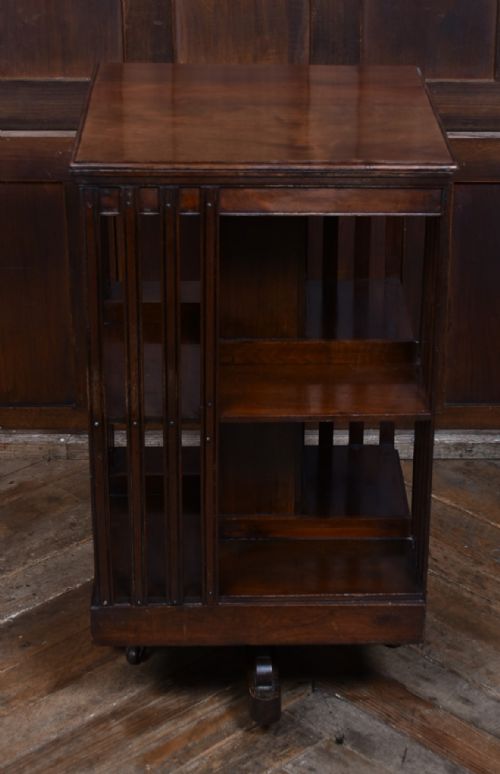 EDWARDIAN MAHOGANY REVOLVING BOOKCASE - ADDITIONAL PHOTO 4