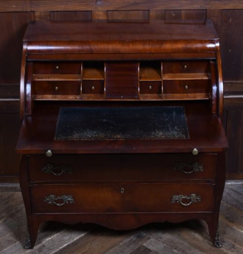 CONTINENTAL WALNUT SECRETARY BAROQUE ROLL TOP BUREAU - ADDITIONAL PHOTO 1