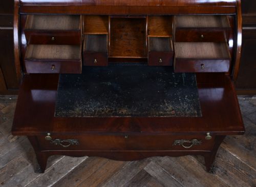 CONTINENTAL WALNUT SECRETARY BAROQUE ROLL TOP BUREAU - ADDITIONAL PHOTO 2